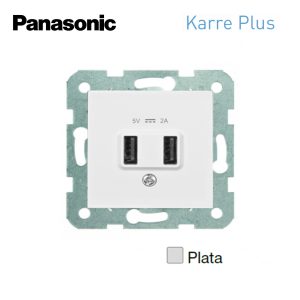 Cargador doble USB Panasonic Karre Plus plata WKTT02312SL