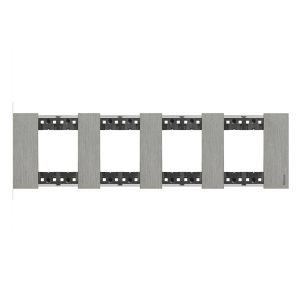 Marco de 4 elementos (8 módulos) acero Bticino Living NoW KA4802M4ZG